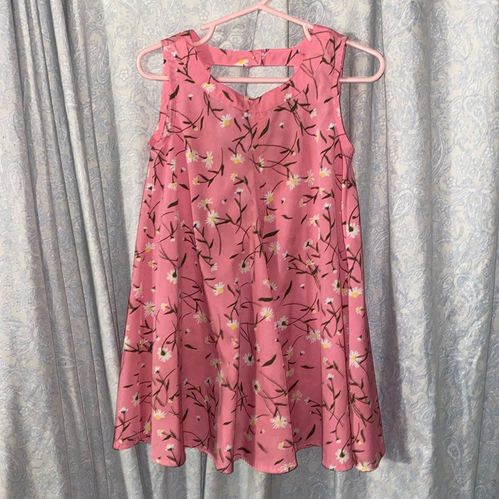 🍀 4/$20 Pink Floral Swing Dress 3T like new.